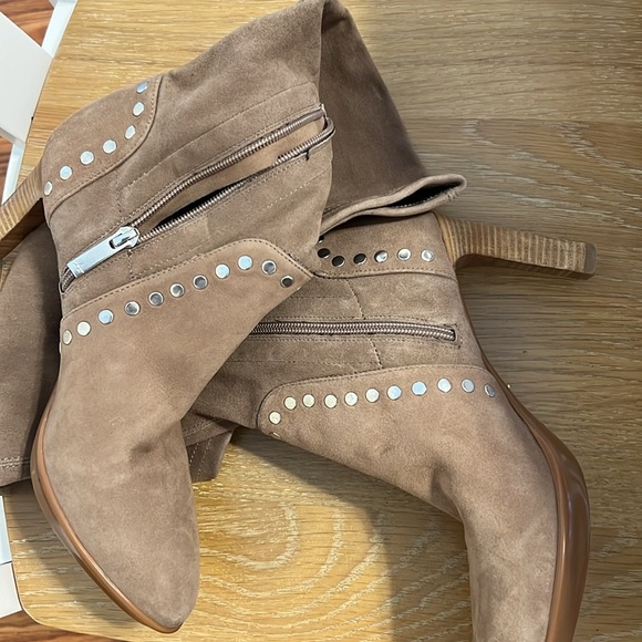 Aquatalia Stilleto heels Elegant Tan Knee-High Women's Boots size 8.5 New no box - Picture 13 of 13